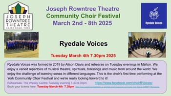 March 4th Ryedale Voices 2025 JRT Choir Festival